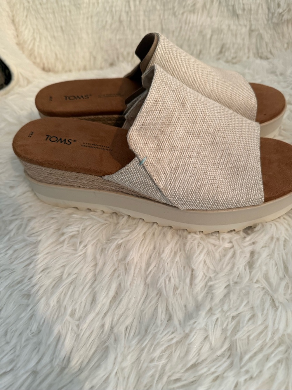 Tom’s Diana Mule Wedge Sandals Size 8.5 - Picture 6 of 8